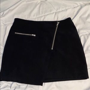 Black zip body con skirt